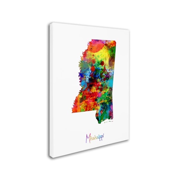 Michael Tompsett 'Mississippi Map' Canvas Art,18x24